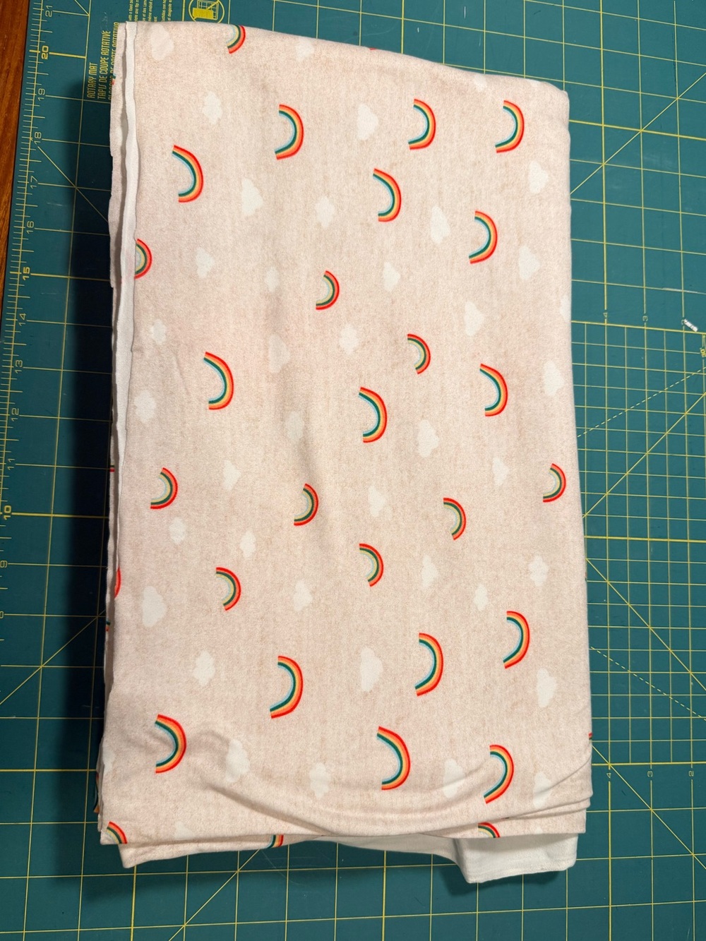 Stretch Fabric- Whimsey Rainbows and clouds